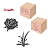 CRASPIRE 2Pc Beechwood Stamps DIY-CP0007-97C-3