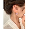 Heart Alloy Enamel Hoop Earrings FS-WG9017F-05-1