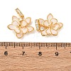 Brass Micro Pave Clear Cubic Zirconia Enamel Pendants KK-G543-08G-01-3