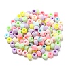 Flocky Acrylic European Beads OACR-E020-06-1