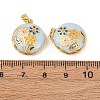 Brass Enamel Locket Pendants KK-G543-01G-02-3