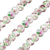 1 Strand Handmade Lampwork Inner Flower Rondelle Beads Strands LAMP-TA0002-72K-2