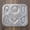 Rhombus Round Oval DIY Pendant Silicone Molds DIY-E072-04E-2