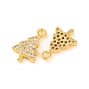 Brass Micro Pave Clear Cubic Zirconia Pendants KK-U017-07A-G-2