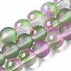 Frosted Spray Painted Glass Beads Strands GLAA-N035-03C-C01-1