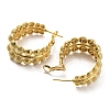 Brass Half Round Beaded Thick Hoop Earrings for Women EJEW-D067-03G-2