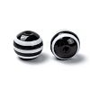 Round Striped Resin Beads RESI-R158-10mm-11-3