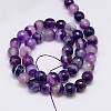 Natural Striped Agate/Banded Agate Beads Strands G-G581-8mm-21-2