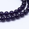 Natural Amethyst Round Bead Strands G-M212-8mm-03C-1