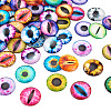 Eye Printed Glass Cabochons GGLA-BT0001-01-3