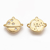 Brass Micro Pave Clear Cubic Zirconia Universe Space Charms ZIRC-Q021-022G-NF-2