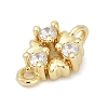 Brass Micro Pave Clear Cubic Zirconia Connector Charms KK-Z094-08G-01-2