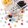 480Pcs 12 Colors Baking Painted Pearlized Glass Pearl Round Beads HY-YW0001-04-3