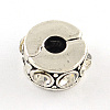 Brass Rhinestone European Clasps LS-KK-N291-01AS-07-1