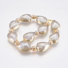 Electroplate Glass Beads Strands EGLA-P044-B04-2