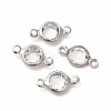 304 Stainless Steel with Glass Connector Charms STAS-G305-08P-03-3