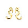 Golden Plated Alloy Letter Pendants X-PALLOY-J718-01G-S-1