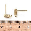 Brass Micro Pave Cubic Zirconia Studs Earrings Finding KK-K364-01G-3