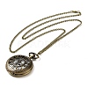 Alloy Glass Pendant Pocket Necklace WACH-S002-09AB-2