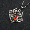 Evil Eye Skull Alloy Pave Glass Pendant 667 Stainless Steel Chain Necklaces for Men FS-WG7A50C-02-1