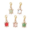 Tortoise Acrylic Alloy Pendant Decorations HJEW-JM03730-2