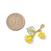 Glass Seed Beaded Berries & Leaf Pendants PALLOY-MZ01114-05-2