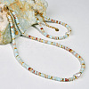 Natural Shoushan Stone & Freshwater Pearl & Brass Rondelle Beaded Necklaces & Beaded Bracelets Sets WG98AF4-01-4