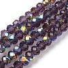 Electroplate Transparent Glass Beads Strands EGLA-A046-01A-11-1