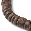 Natural Coconut Rondelle Beaded Stretch Bracelets BJEW-JB10250-02-4