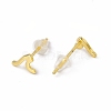 Brass Tiny Wave Stud Earrings for Women EJEW-P211-08G-2