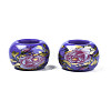 Flower Printed Opaque Acrylic Rondelle Beads SACR-S305-27-G04-2