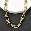 304 Stainless Steel Oval Textured Infinity Link Chain Necklaces for Women Men NJEW-K249-20A-G-2