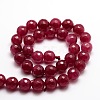 Dyed Natural White Jade Round Beads Strands X-G-E313-10mm-05-2