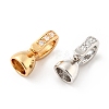 Brass Micro Pave Clear Cubic Zirconia Fold Over Clasps KK-G425-03-1