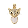 Brass Micro Pave Clear Cubic Zirconia Pendants KK-I712-56B-G-1