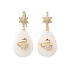 Brass Micro Pave Cubic Zirconia Dangle Earrings EJEW-JE07442-2