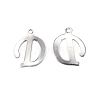 304 Stainless Steel Letter Charms X-STAS-F039-01D-P-2