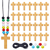 DIY Round & Cross Pendant Necklace Making Kits DIY-DC0004-02C-1