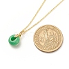 Rondelle Natural Malaysia Jade Pendant Necklace with Brass Cable Chains for Women NJEW-JN03880-5