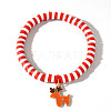 Elegant Christmas Handmade Polymer Clay Heishi Beaded Stretch Bracelets MV9996-16-1