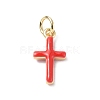 Real 18K Gold Plated Eco-Friendly Rack Plating Brass Enamel Pendants KK-F845-40G-02-1
