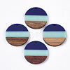 Tri-color Resin & Walnut Wood Pendants X-RESI-S358-78K-1