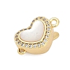 Brass Micro Pave Clear Cubic Zirconia Box Clasps KK-P291-45G-1