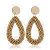 Alloy Rattan Woven Dangle Stud Earrings FS-WGA068A-03-2
