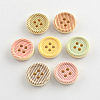 4-Hole Printed Wooden Buttons BUTT-R032-070-1