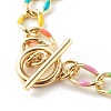 Brass Enamel Curb Chain Necklaces & Bracelets Jewelry Sets SJEW-JS01197-6