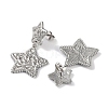 Texture Star 304 Stainless Steel Dangle Earrings EJEW-L283-044P-2
