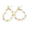 Natural Agate & Synthetic Hematite 304 Stainless Steel Stud Earrings EJEW-H017-01G-01-2