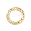 Brass Micro Pave Clear Cubic Zirconia Snap Clasps KK-CBA78C7-02G-1