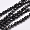 Natural Black Agate Bead Strands G-G962-16mm-12-A-1